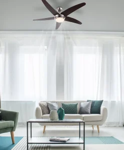 VENTILATEUR métal nickel mat, 1x E14