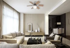 VENTILATEUR métal nickel mat, 1x E14