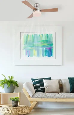 Ventilateur métal nickel mat, 2x E14 ALANA