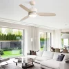 Ventilateur plafond 117 cm avec lumière LED, 3 pales ABS, moteur DC 6 vitesses télécommande