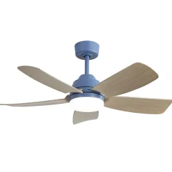 Ventilateur plafond 107 cm avec LED 22W, télécommande, 5 pales ABS, idéal chambre salon bureau