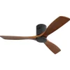 Ventilateur plafond 132 cm DC, pales bois sculpté, moteur réversible silencieux, télécommande, sans lumière