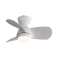 Ventilateur plafond 23 pouces, 3 pales ABS, moteur DC réversible, télécommande, LED 18W