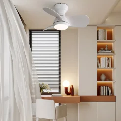 Ventilateur plafond 23 pouces, 3 pales ABS, moteur DC réversible, télécommande, LED 18W