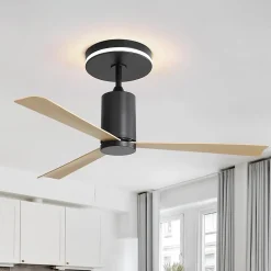 Ventilateur plafond 52 pouces, 3 pales ABS, moteur DC 6 vitesses, télécommande, silencieux