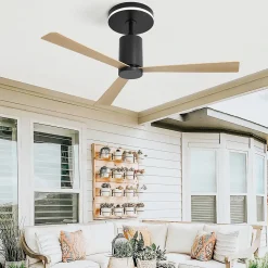 Ventilateur plafond 52 pouces, 3 pales ABS, moteur DC 6 vitesses, télécommande, silencieux