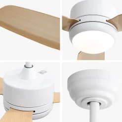 Ventilateur plafond 46 pouces, 3 pales ABS, moteur DC 6 vitesses, télécommande chambre