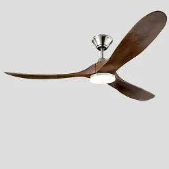 Ventilateur Plafond DC Reversible en Bois avec Lumiere, telecommande - EXQUIO 108 cm