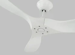 Ventilateur Plafond DC Réversible Blanc en Bois Blanc sans Lumière, Télécommande - EXQUIO, 177.80 cm