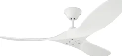 Ventilateur Plafond DC Réversible Blanc en Bois blanc sans Lumière, Télécommande - EXQUIO, 132 cm