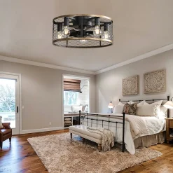 Ventilateur plafond industriel 20 pouces, 7 pales ABS, moteur DC réversible, télécommande