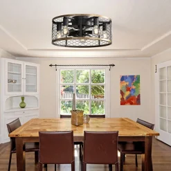 Ventilateur plafond industriel 20 pouces, 7 pales ABS, moteur DC réversible, télécommande