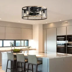 Ventilateur plafond industriel 20 pouces, 7 pales ABS, moteur DC réversible, télécommande