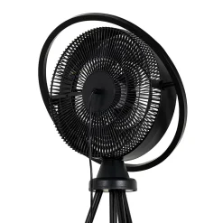 Ventilateur sur pied trépied noir avec LED 3 niveaux de luminosité réglable - Marleen
