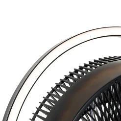 Ventilateur sur pied trépied noir avec LED 3 niveaux de luminosité réglable - Marleen