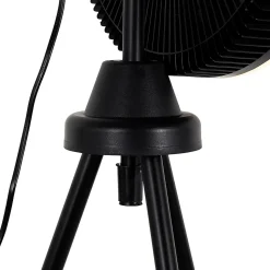 Ventilateur sur pied trépied noir avec LED à intensité variable 3 niveaux - Meric