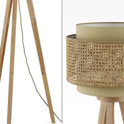 Vicco Lampadaire rotin/crème 45x142cm