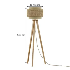 Vicco Lampadaire rotin/crème 45x142cm