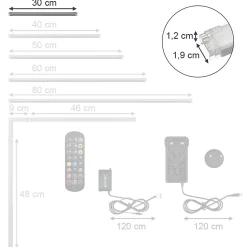 Vicco LED Stripe blanc 30 x 1.5 x 1.5 cm