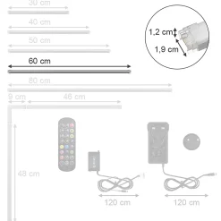 Vicco LED Stripe blanc 60 x 1.5 x 1.5 cm