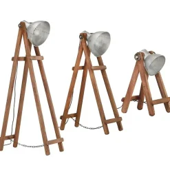 vidaXL Lampadaire 3 pcs Lampe sur Pied Eclairage Luminaire Salon Chambre à Coucher Couloir Maison Intérieur Argenté E27 Bois 32059