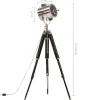 vidaXL Lampadaire à Trépied Lampe sur Pied Lampe à Piédestal Hauteur Réglable Salon Maison Intérieur 165 cm Bois de Manguier 28611