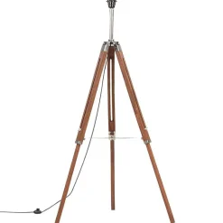 vidaXL Lampadaire à Trépied Marron Lampe sur Pied Lampe à Piédestal Salon Salle de Séjour Maison Intérieur Miel et Noir 141 288079