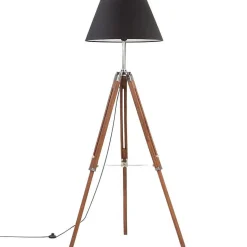 vidaXL Lampadaire à Trépied Marron Lampe sur Pied Lampe à Piédestal Salon Salle de Séjour Maison Intérieur Miel et Noir 141 288079