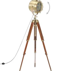 vidaXL Lampadaire à Trépied Lampe sur Pied Lampe à Piédestal Hauteur Réglable Salon Maison Intérieur 165 cm Bois de Manguier 28611