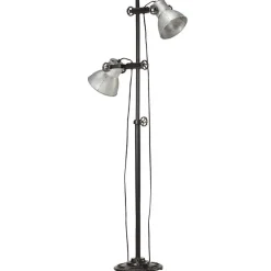 vidaXL Lampadaire avec 2 Abat-jour Lampe sur Pied Eclairage Luminaire Salon Chambre à Coucher Couloir Maison Intérieur 320583