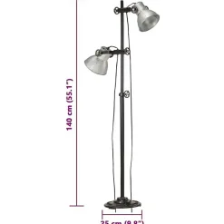 vidaXL Lampadaire avec 2 Abat-jour Lampe sur Pied Eclairage Luminaire Salon Chambre à Coucher Couloir Maison Intérieur 320583