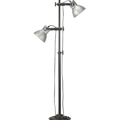 vidaXL Lampadaire avec 2 Abat-jour Lampe sur Pied Eclairage Luminaire Salon Chambre à Coucher Couloir Maison Intérieur 320583