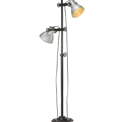 vidaXL Lampadaire avec 2 Abat-jour Lampe sur Pied Eclairage Luminaire Salon Chambre à Coucher Couloir Maison Intérieur 320583