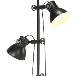 vidaXL Lampadaire avec 2 Abat-jour Lampe sur Pied Eclairage Luminaire Salon Chambre à Coucher Couloir Maison Intérieur Noir 320585
