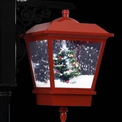 vidaXL Lampadaire de Noël avec Père Noël Noir et rouge 81x40x188cm PVC