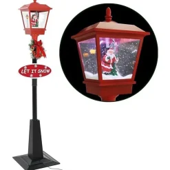vidaXL Lampadaire de Noël avec Père Noël 180 cm LED