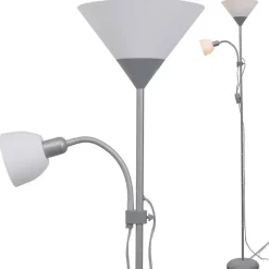 vidaXL Lampadaire Gris Lampe sur Pied Lampe de Sol Lampe Lumière de Salon 242732