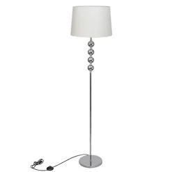 vidaXL Lampe de Sol à Long Pied 5 Boules de Décoration Blanc Lampe de Chevet 240904