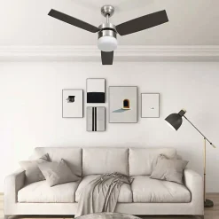 vidaXL Ventilateur de plafond lampe et télécommande 108cm Marron foncé 51491