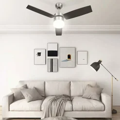 vidaXL Ventilateur de plafond lampe et télécommande 108cm Marron foncé 51491