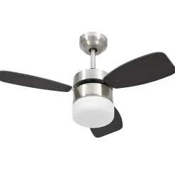 vidaXL Ventilateur de plafond lampe et télécommande 76 cm Marron foncé 51493
