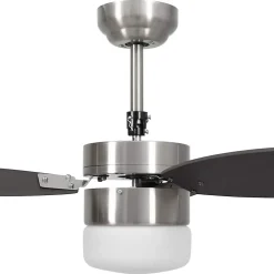 vidaXL Ventilateur de plafond lampe et télécommande 76 cm Marron foncé 51493