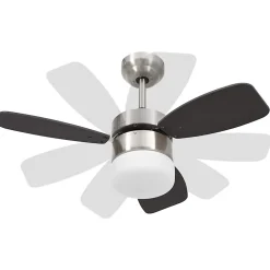 vidaXL Ventilateur de plafond lampe et télécommande 76 cm Marron foncé 51493