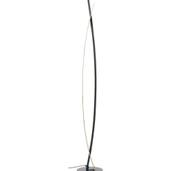 VISBY Lampadaire LED 18W / 2000lm / 3000K - noir/naturel - métal/bambou - ampoule incluse