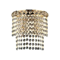 Wagner Applique en fer et laiton doré avec strass 2 lumières .14 P.21 BL266-AP2-OR