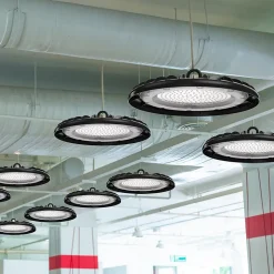 WELLS : Highbay LED 150W, DOB, 15.000 lumens en aluminium. Noir