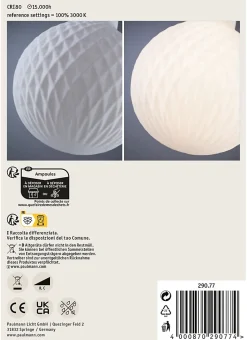 White Lampion Filament 230 V Globe LED G125 E27 400lm 4,3W 3000K gradable Blanc