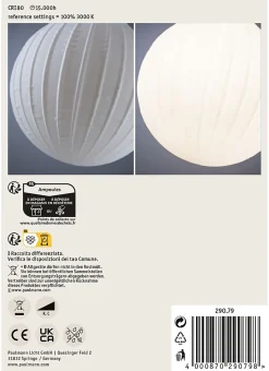 White Lampion Filament 230 V Globe LED G125 E27 400lm 4,3W 3000K gradable Blanc