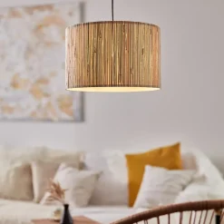 WIMEA Suspension nature, métal/jonc de mer, E27 52W ampoule non incluse