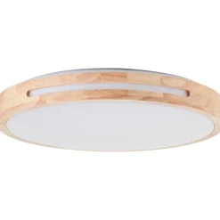 WOODBURY Plafonnier bois clair/blanc LED intégrée 24W bois/plastique/métal ampoule incluse